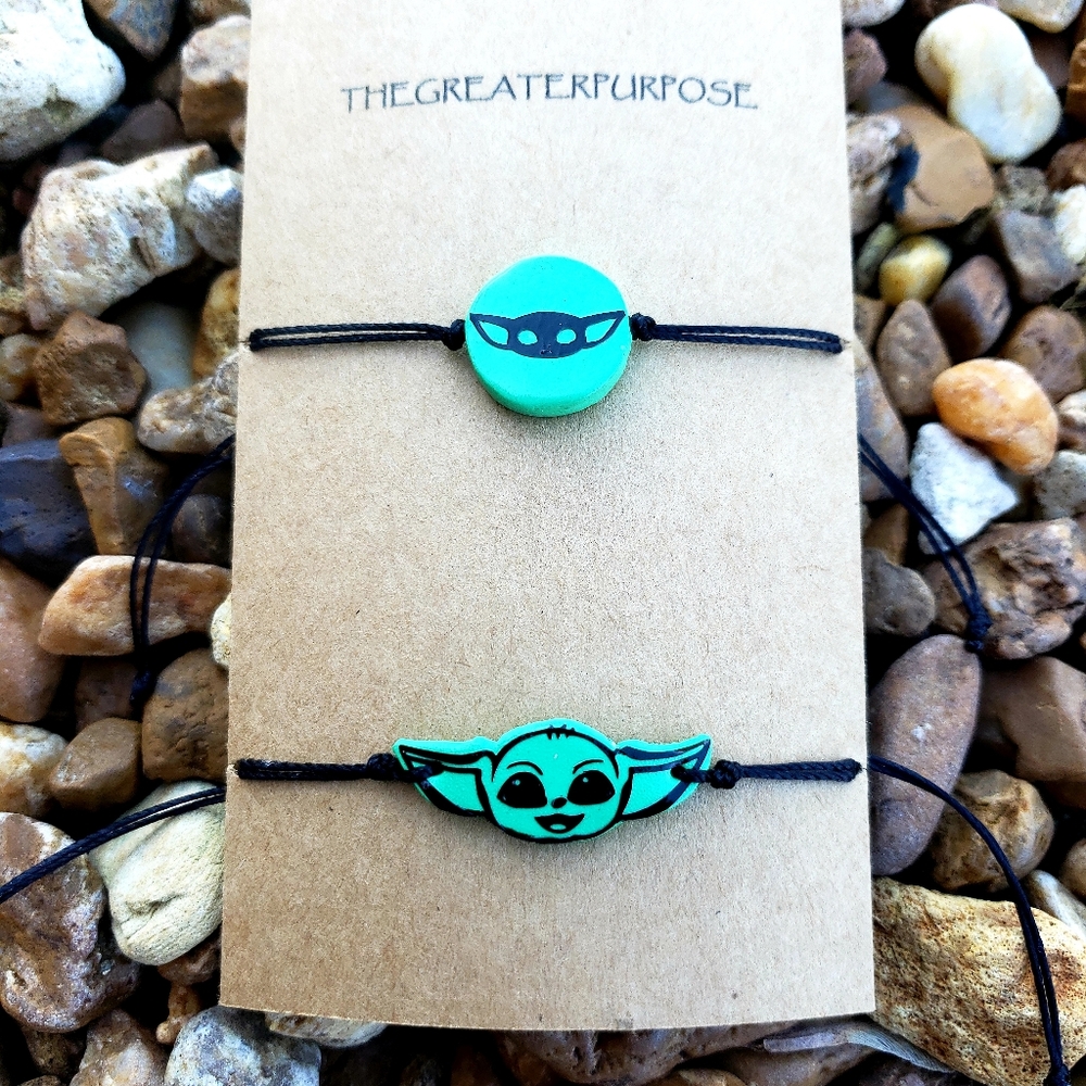 2 Pack -The Mandalorian Baby Yoda Bracelets